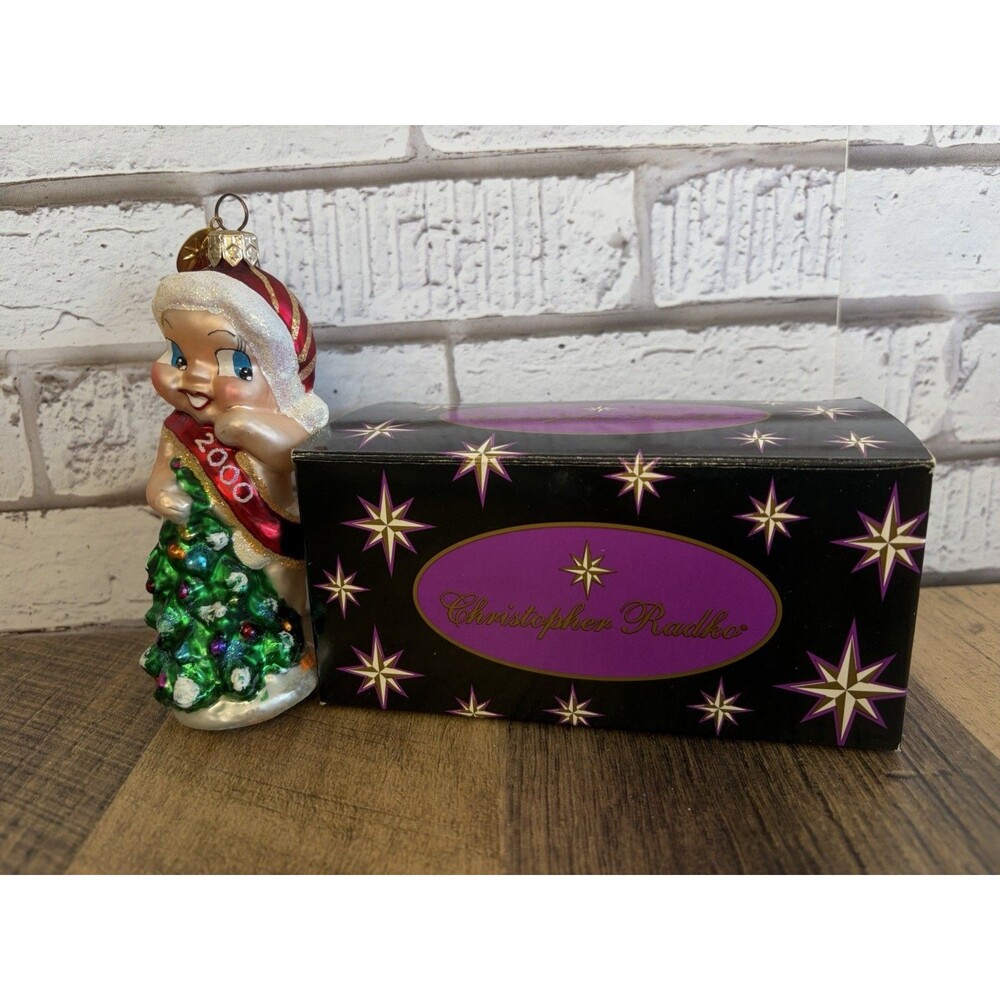 Christopher Radko 2000 Christmas Kewpie Doll Ornament In Original Box